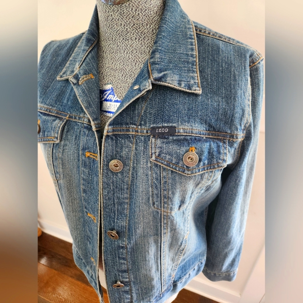 DENIM IZOD JACKET SZ MEDIUM